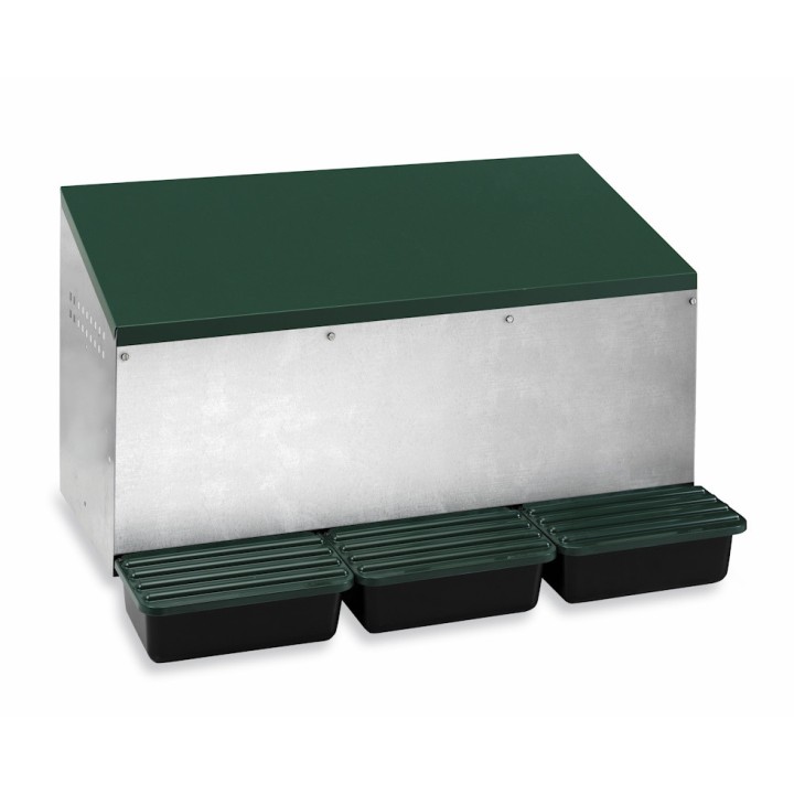 Nid pondoir poules extérieur poules 3 compartiments, fond plastique