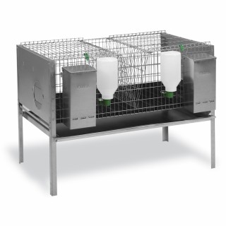 Cage à lapins métal modèle Europe 2 compartiments