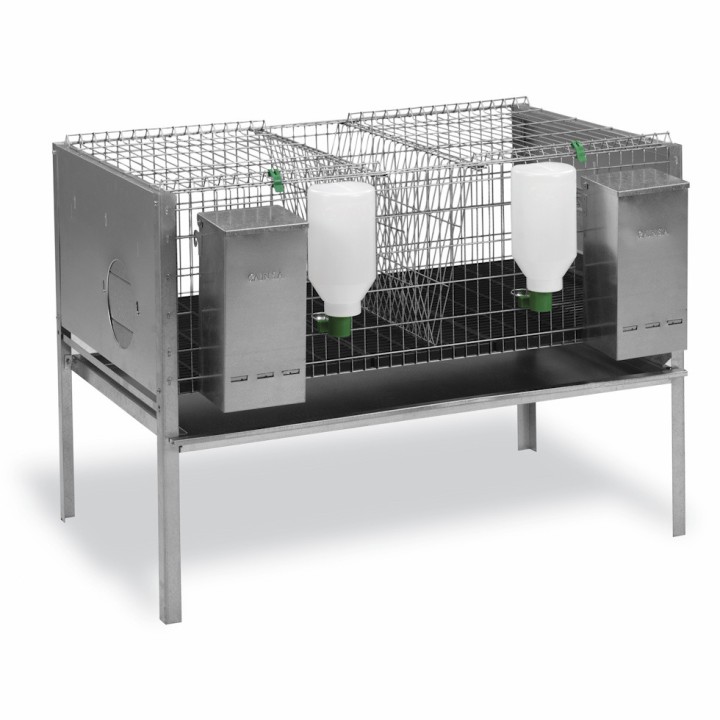 Cage à lapins métal modèle Europe 2 compartiments