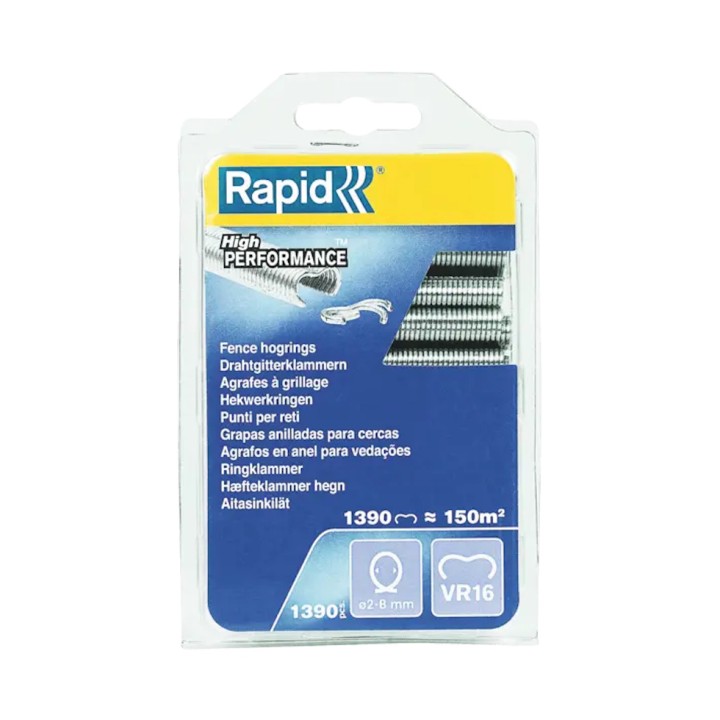 Agrafes grillage galva Rapid VR16 (x1390) pour pince à grillage FP20