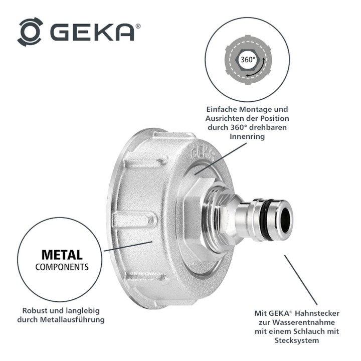 Kit GEKA plus adaptateur IBC, S60x6, a. raccord à l'équipement
