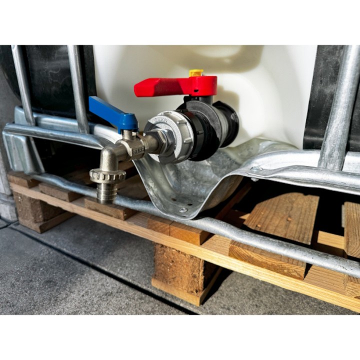 Kit GEKA plus adaptateur IBC, S60x6, a. vanne de déch. à bille, 3/4"