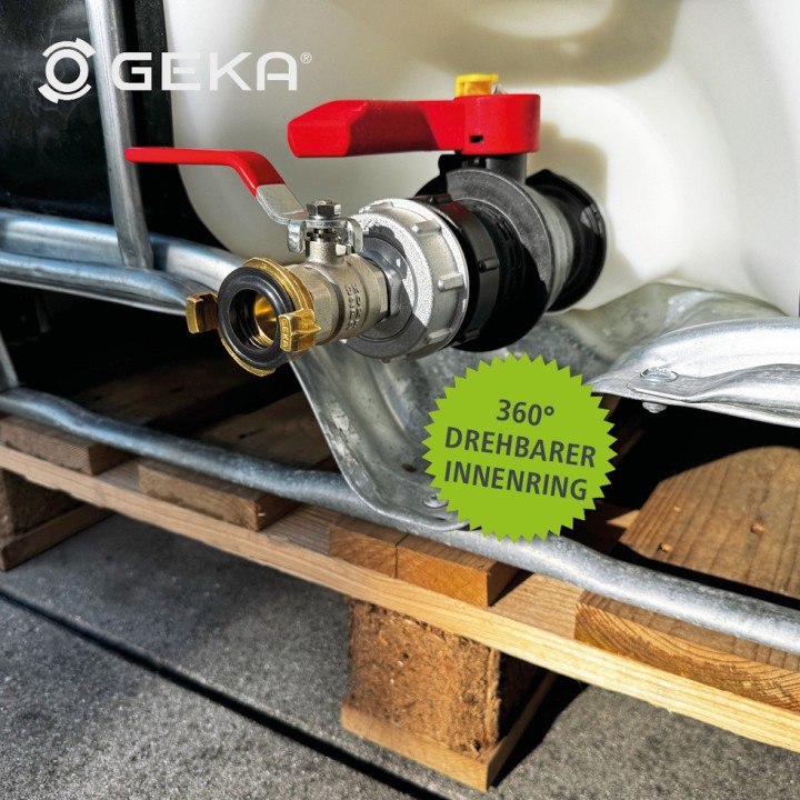 Kit GEKA plus adaptateur IBC, S60x6, a. robinet à bille, raccord GEKA