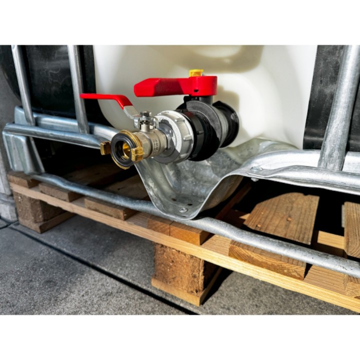 Kit GEKA plus adaptateur IBC, S60x6, a. robinet à bille, raccord GEKA