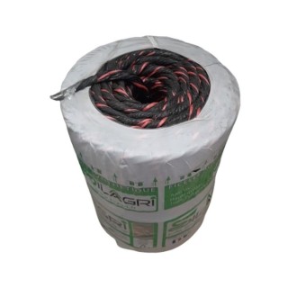 Corde PP 8 brins, toron de scierie noir / rouge multi-usage
