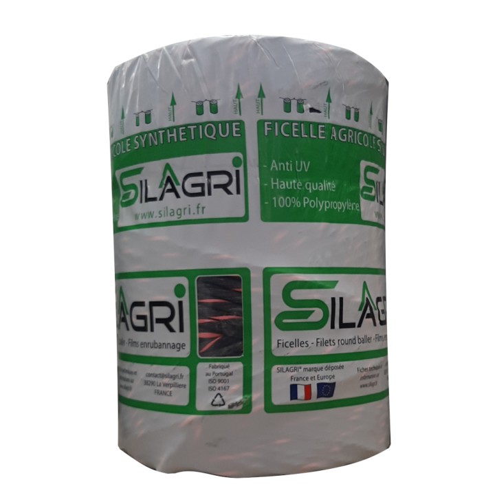 Corde PP 8 brins, toron de scierie noir / rouge multi-usage