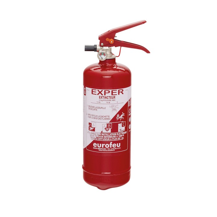 Extincteur à Poudre ABC 2 KG pression permanente NF