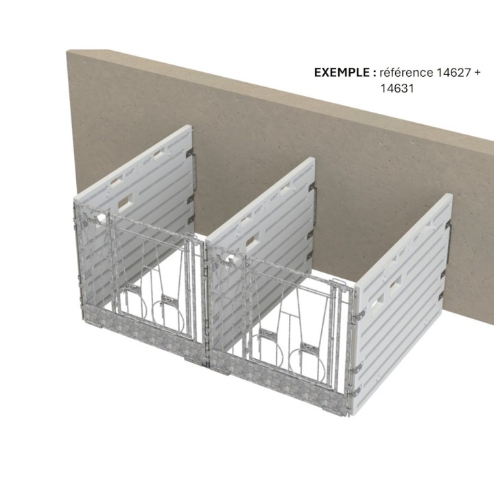 Box à veau individuel placé contre un mur Kerbl