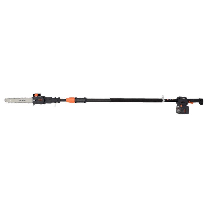 Elagueuse sur perche télescopique sans fil à batterie, 200 mm, 450-950 W, Bahco BCL108PS avec 2 batteries, chargeur