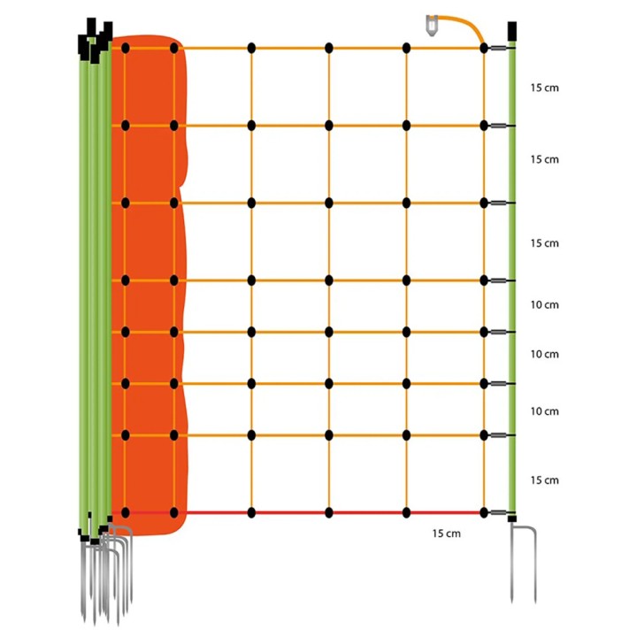 Filet moutons EuroNetz double pointe long. 50 m Gallagher