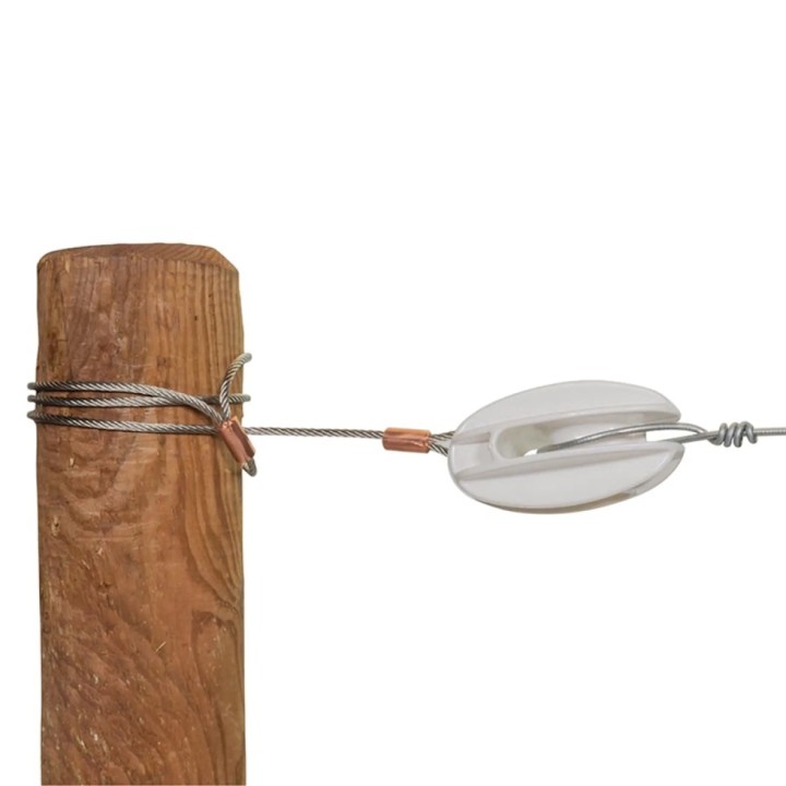Kit isolateur de coin renforcé blanc avec fil d'acier inox Gallagher (5 unités)