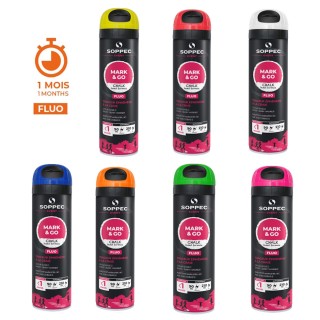 Bombe de peinture marquage temporaire Mark & Go 500 ml - 1 mois Soppec