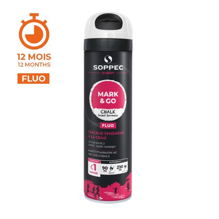 Bombe de peinture marquage temporaire Mark & Go 500 ml - 1 mois Soppec