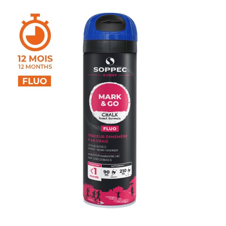 Bombe de peinture marquage temporaire Mark & Go 500 ml - 1 mois Soppec