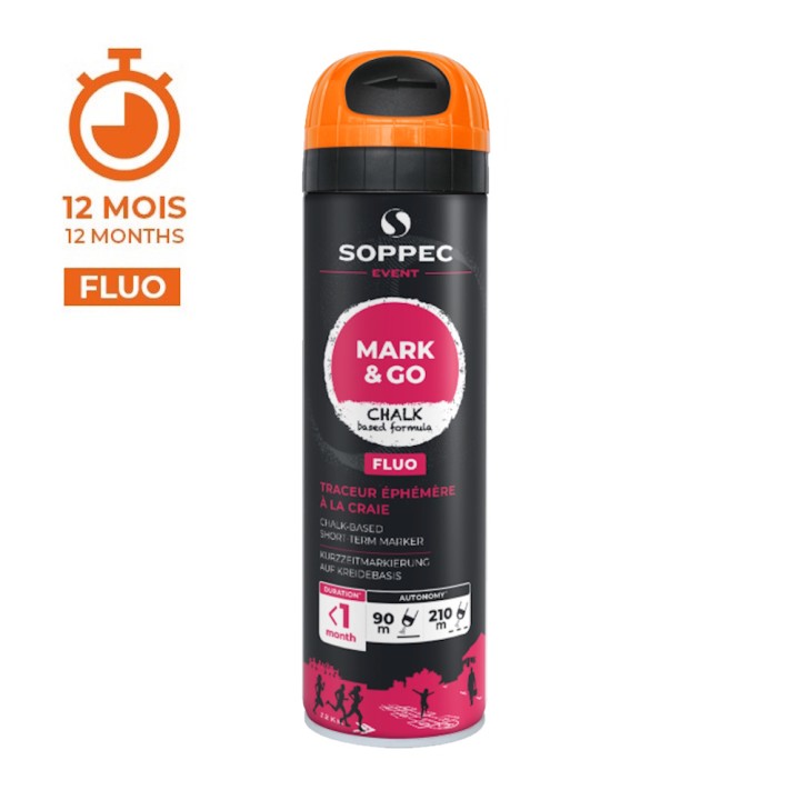 Bombe de peinture marquage temporaire Mark & Go 500 ml - 1 mois Soppec