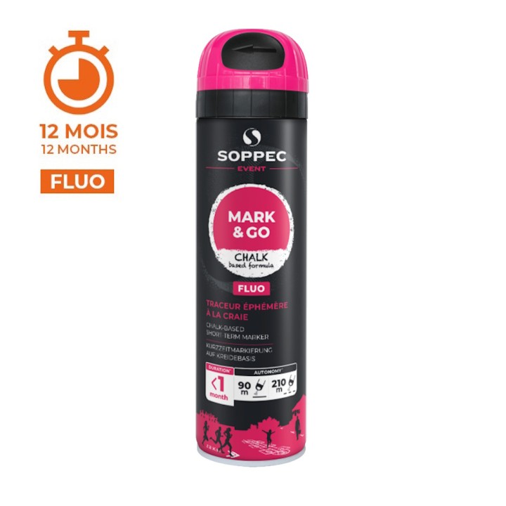 Bombe de peinture marquage temporaire Mark & Go 500 ml - 1 mois Soppec
