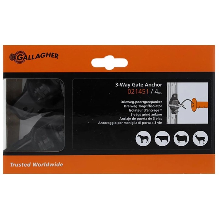 Isolateur d'ancrage T Gallagher (4 unités)