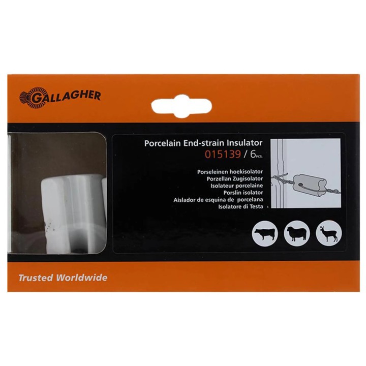 Isolateur porcelaine blanc pour fil acier Gallagher
