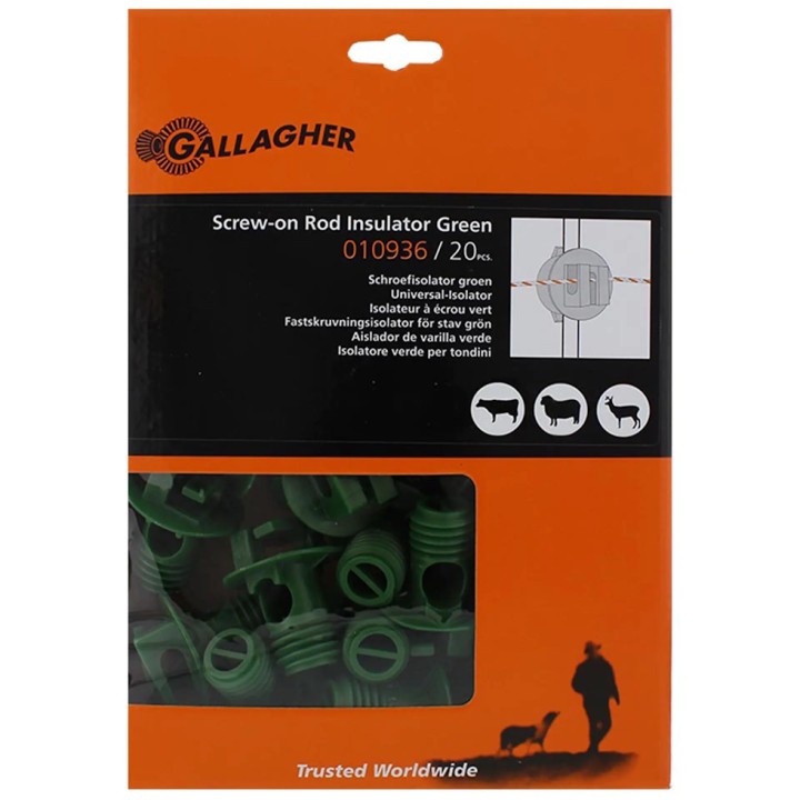 Isolateur à écrou vert diam. 8,5 - 13 mm Gallagher