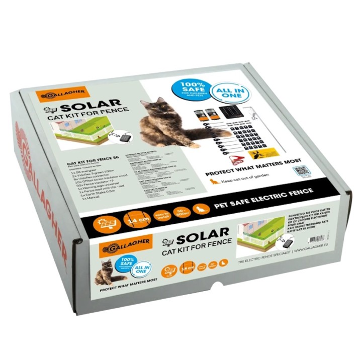 Kit de clôture électrique pour chat S6 SOLAR Gallagher