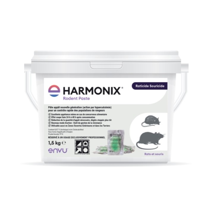 Rodenticide Harmonix Rodent Paste Envu - Sac 1,5 kg - Appât prêt à l’emploi