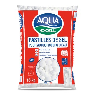 Pastilles de sel adoucisseur AQUA EXCELL conformes NF - A l'unité ou en palette