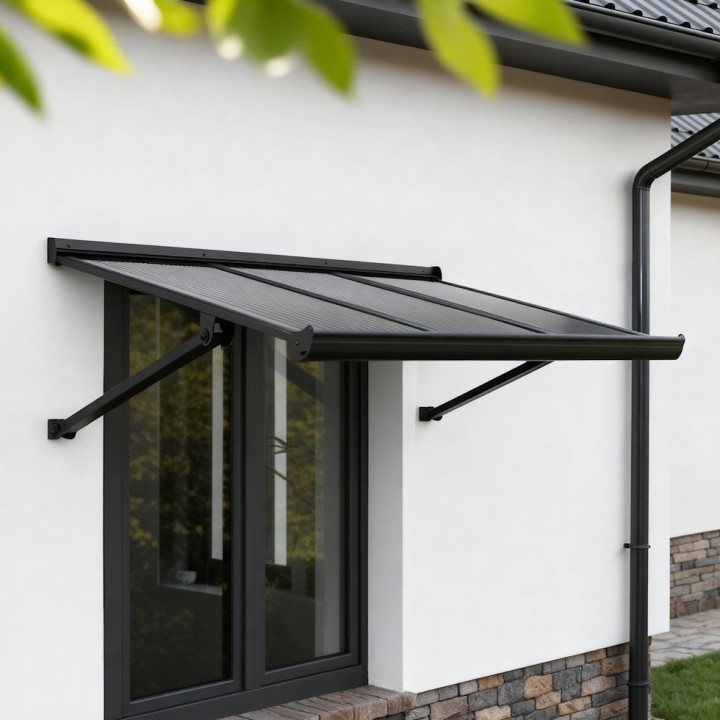 Auvent de porte Canopy Augustine Canopia - Noir - gris opaque