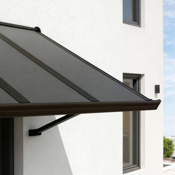 Auvent de porte Canopy Augustine Canopia - Noir - gris opaque