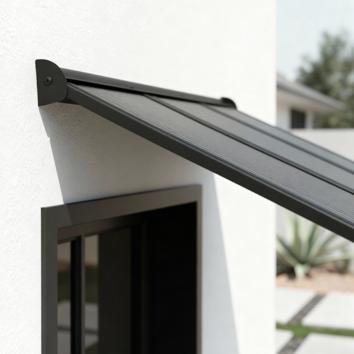 Auvent de porte Canopy Augustine Canopia - Noir - gris opaque