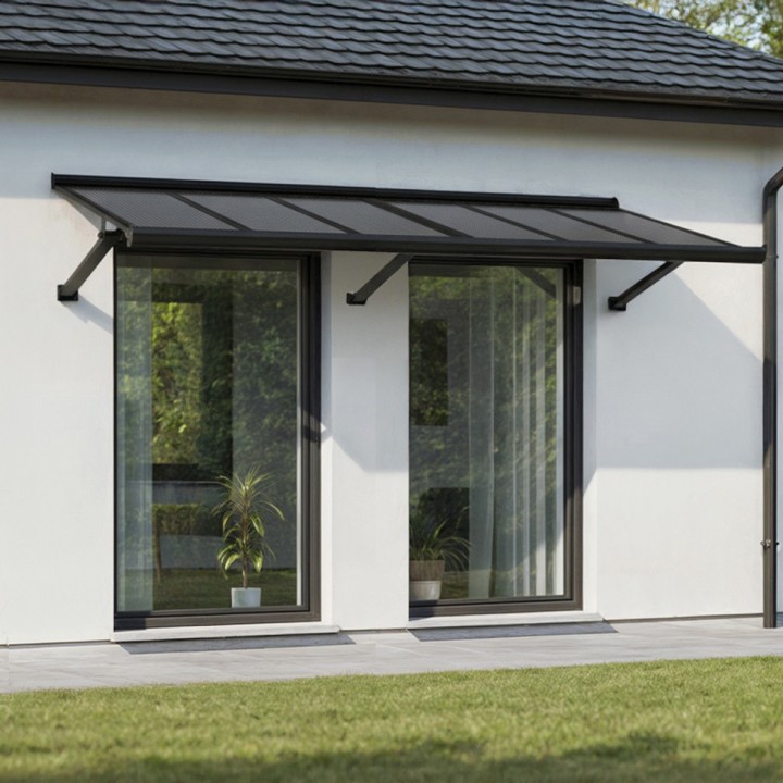 Auvent de porte Canopy Augustine Canopia - Noir - gris opaque