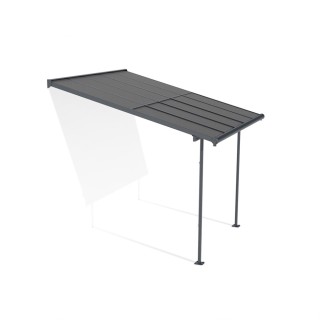 Pergola Sierra Cabrio Canopia - Structure en aluminium gris - Panneaux opaques gris