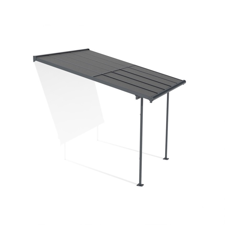 Pergola Sierra Cabrio Canopia - Structure en aluminium gris - Panneaux opaques gris
