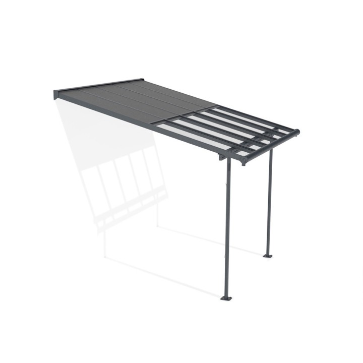 Pergola Sierra Cabrio Canopia - Structure en aluminium gris - Panneaux opaques gris