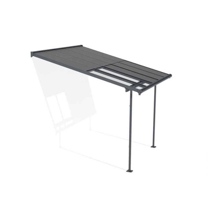 Pergola Sierra Cabrio Canopia - Structure en aluminium gris - Panneaux opaques gris