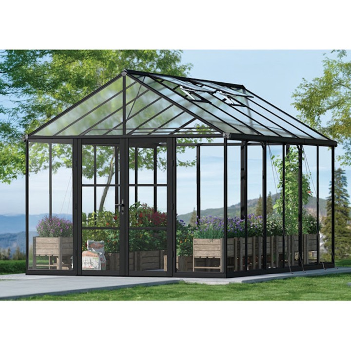 Serre de jardin Aria Crystal Canopia - Structure noire - Panneaux transparents