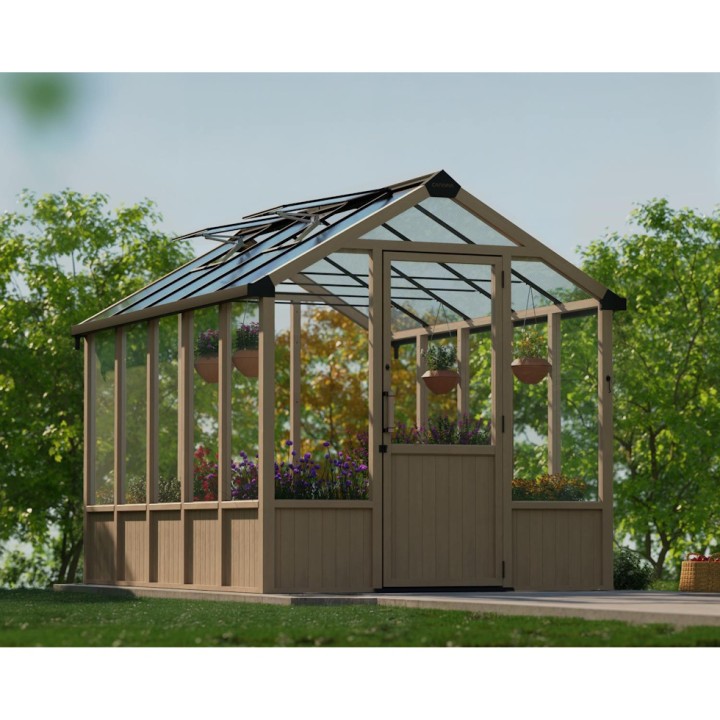 Kit serre de jardin Nature bois de cèdre Canopia - Panneaux polycarbonate transparents