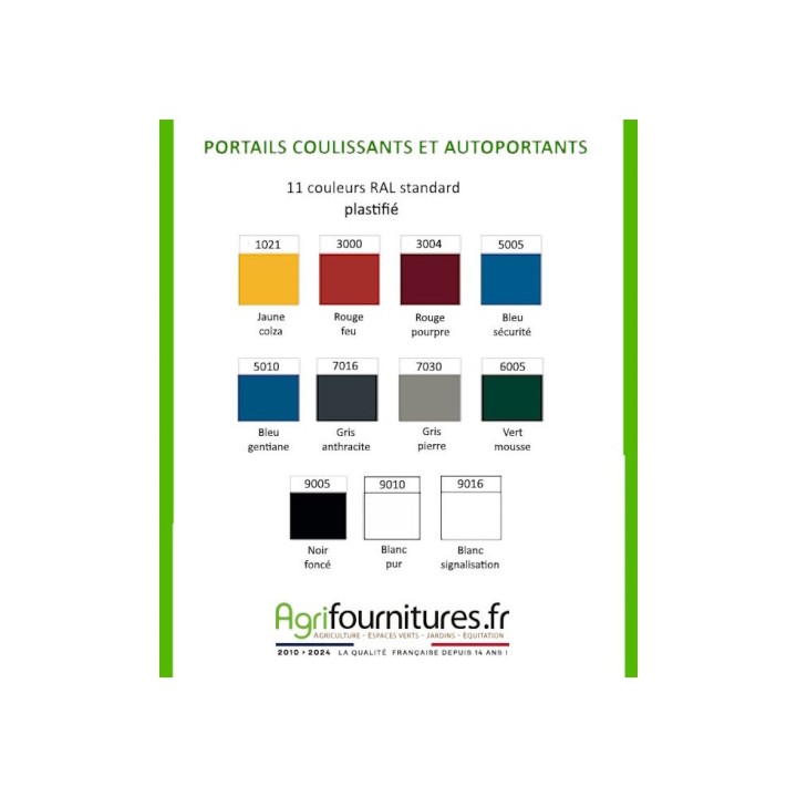 Portail industriel coulissant Lourd Largeur 5m Barreaudé