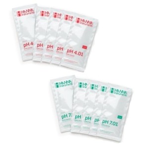 Kit d'étalonnage pH 4,01 et pH 7,01 Hanna Instruments, 5 x 20 ml de chaque