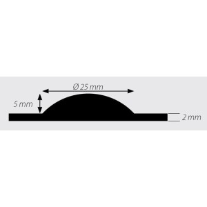 Dalle Podotactile 42 x 80 cm en caoutchouc pour l'orientation des personnes malvoyantes, ép. 7 mm