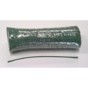 Liens plastiques verts armés 1 fil diamètre 0,45mm longueur 15 cm (botte de 1000)
