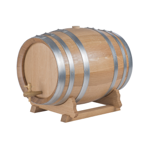 Fûts en chêne verni Allary avec robinet, cerclage galvanisé - 2 à 20 litres