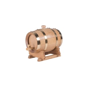Fûts en chêne verni Allary avec robinet, cerclage laiton - 1 à 5 litres