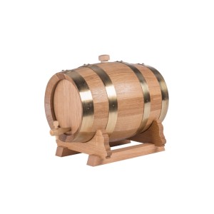 Fûts en chêne verni Allary avec robinet, cerclage laiton - 1 à 5 litres