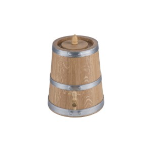Vinaigriers en chêne verni avec robinet, cerclage galvanisé - 3 à 10 litres