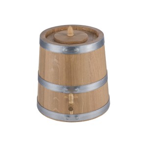 Vinaigriers en chêne verni avec robinet, cerclage galvanisé - 3 à 10 litres