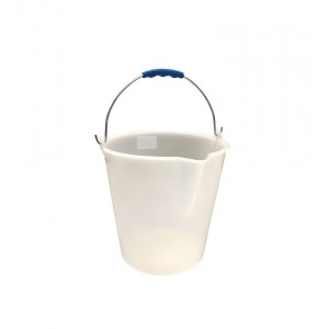 Seau gradué 12 litres, blanc avec bec verseur