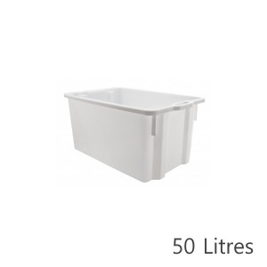 Bacs alimentaires, blanc - 50 litres