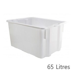 Bacs alimentaires, blanc - 65 litres