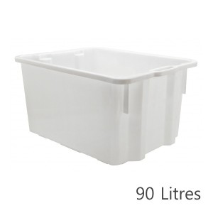 Bacs alimentaires, blanc - 90 litres