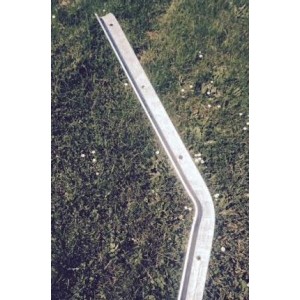 Poteau T de défense 2,50 m avec bavolet de 50 cm, galvanisation à chaud